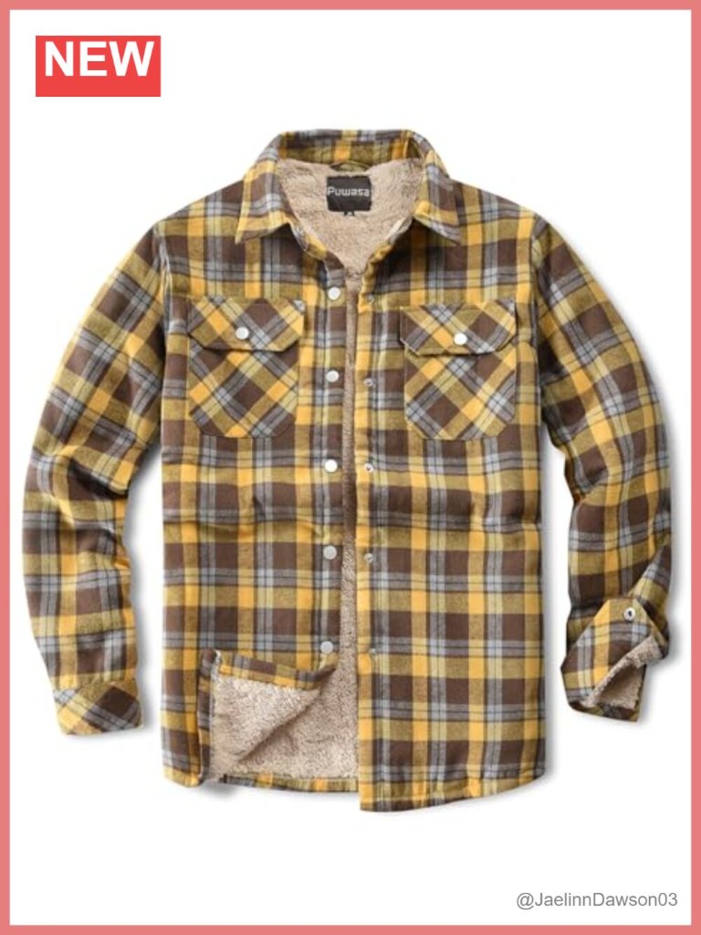 Cotton Plaid Fleece Lined Sherpa Button Down Jacket Women